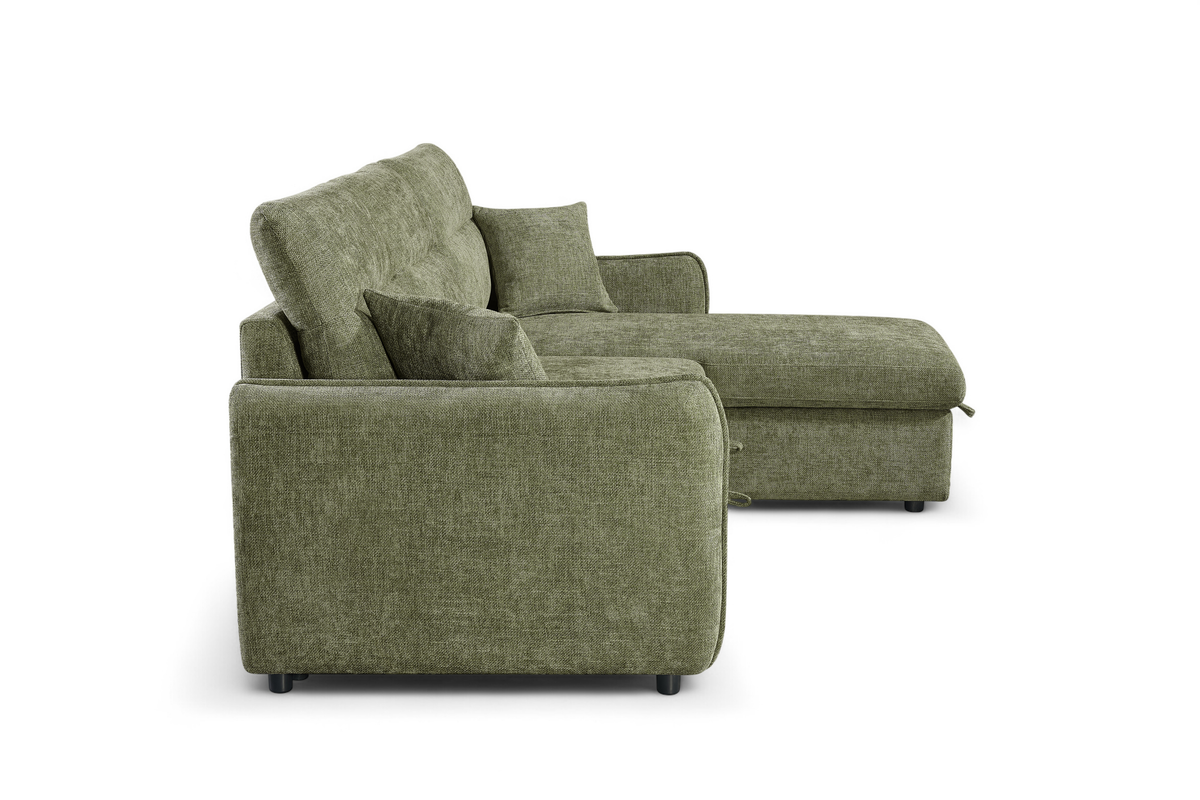 Green Chenille Fabric 2C1 Corner Sofabed with Storage ARCHIE