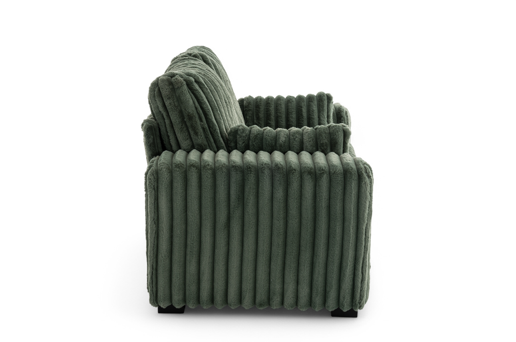 Green Jumbo Cord 2 Seater Sofa BOLZANO Side