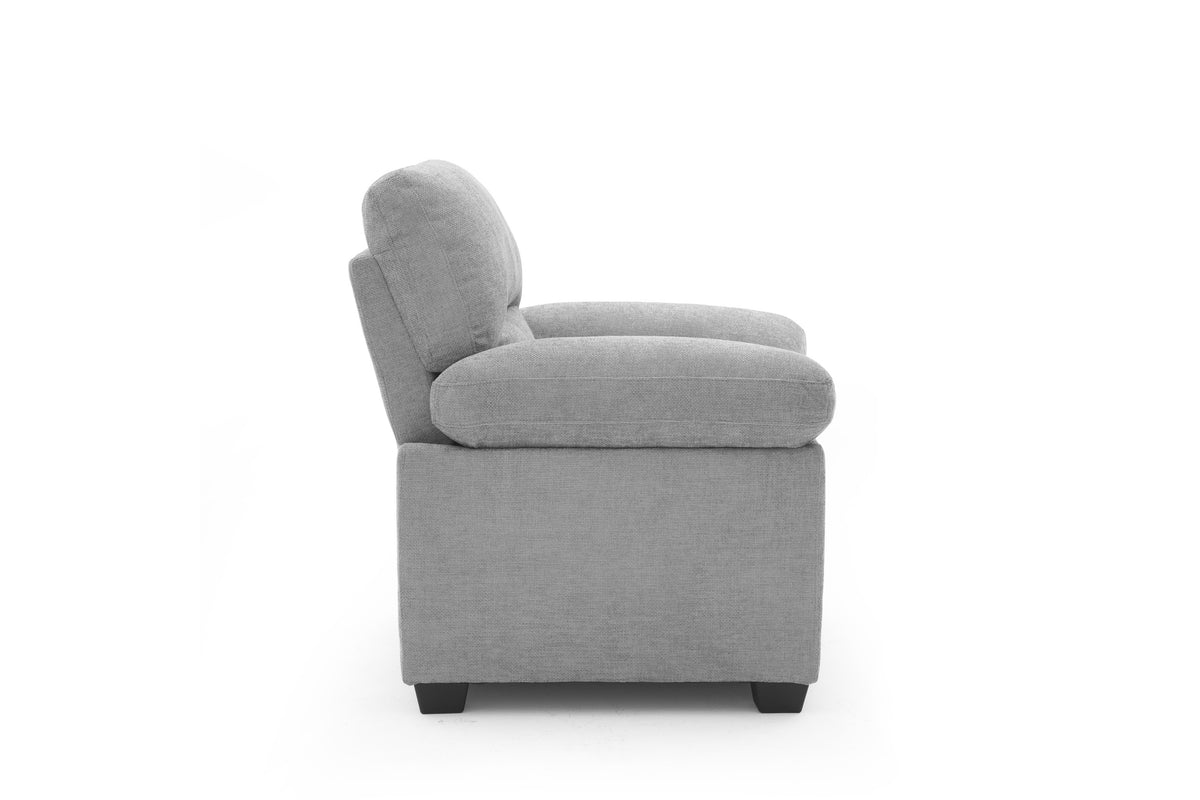 Grey Chenille Fabric 1 Seater Sofa LINCOLN