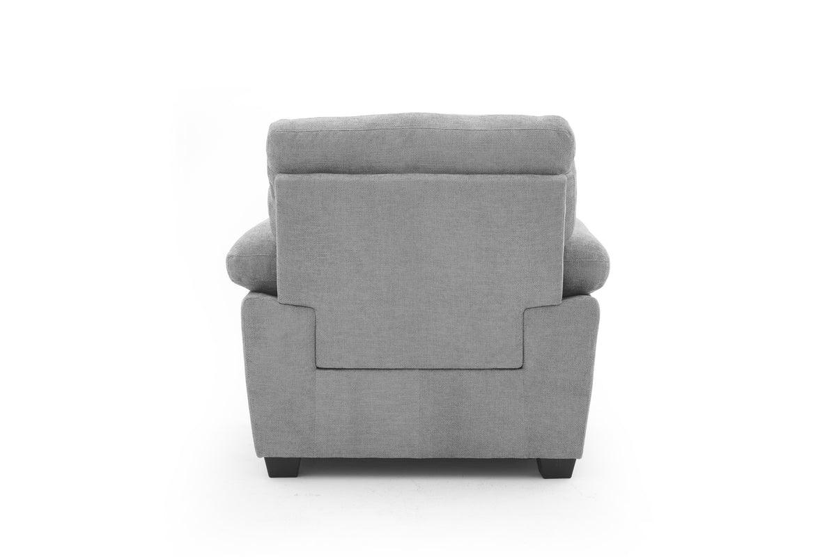 Grey Chenille Fabric 1 Seater Sofa LINCOLN