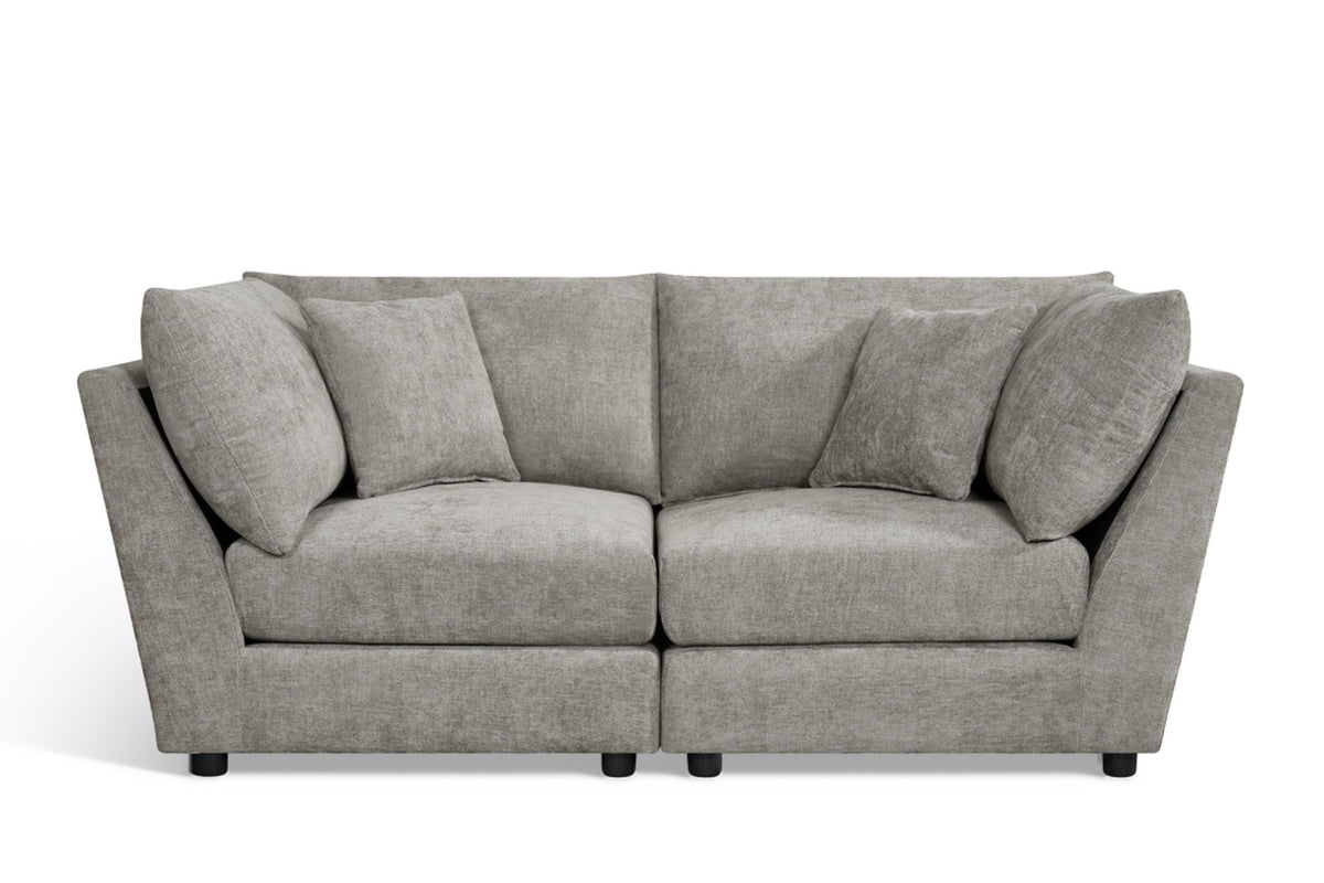 Grey Chenille Fabric 2 Seater Modular Sofa MADDIE