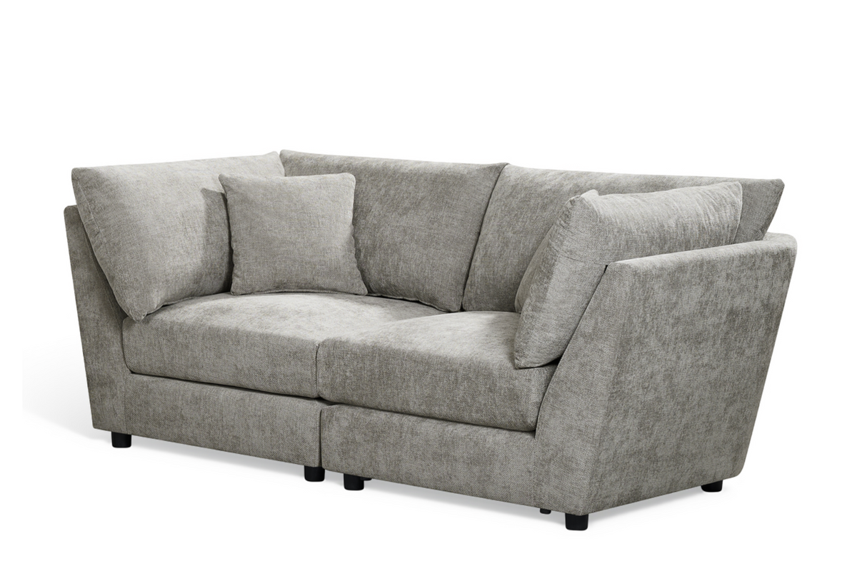 Grey Chenille Fabric 2 Seater Modular Sofa MADDIE