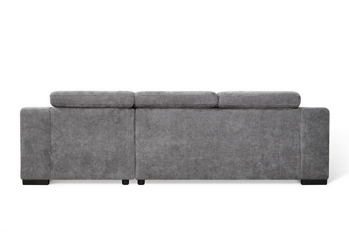 Dark Grey Chenille Fabric 2C1 Corner Sofabed with Storage ARTHUR