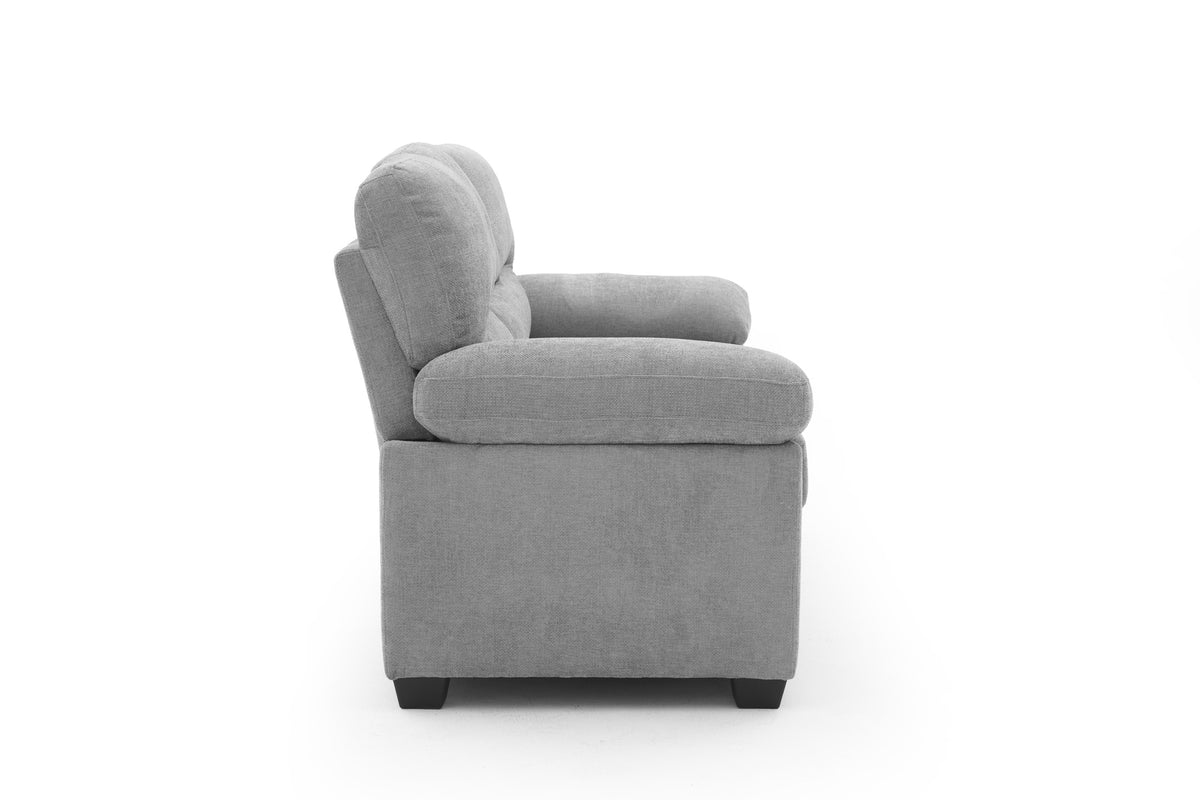 Grey Chenille Fabric 3 Seater Sofa LINCOLN