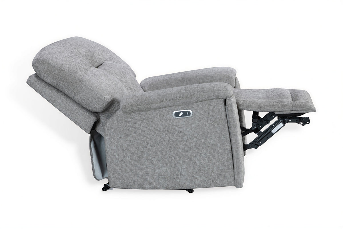 Grey Chenille Fabric Electric 2 Seater Recliner Sofa MOLENA