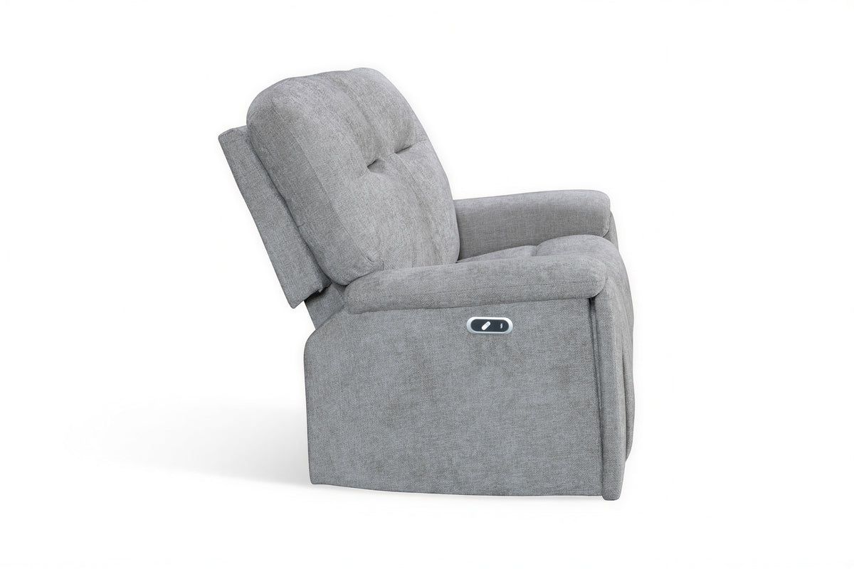 Grey Chenille Fabric Electric 2 Seater Recliner Sofa MOLENA