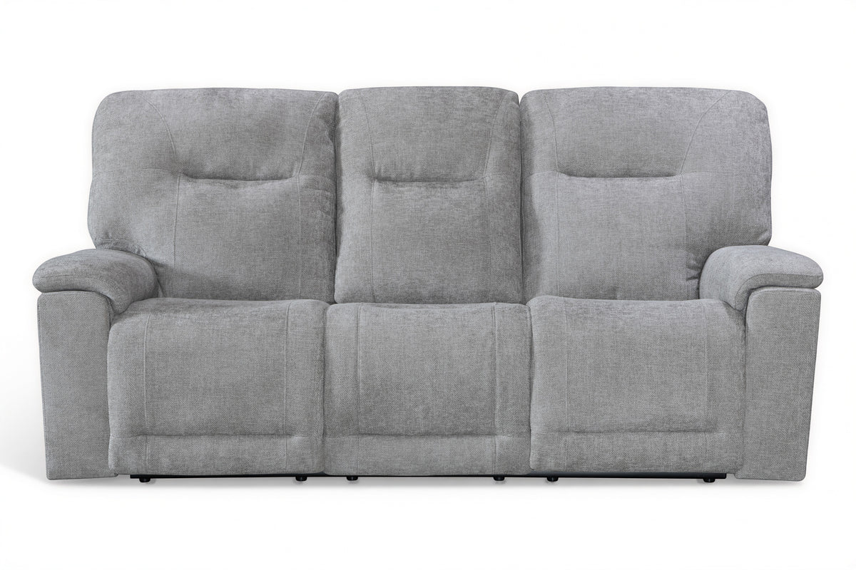 Grey Chenille Fabric Electric 3 Seater Recliner Sofa MOLENA