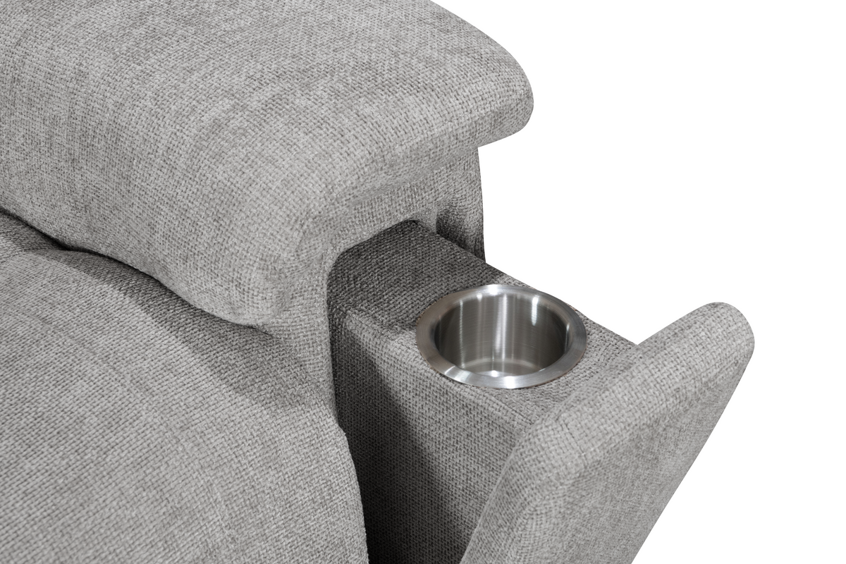 Grey Chenille Fabric Electric 2 Seater Recliner Sofa MOLENA