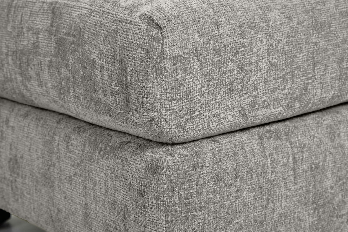Grey Chenille Fabric Modular Ottoman MADDIE