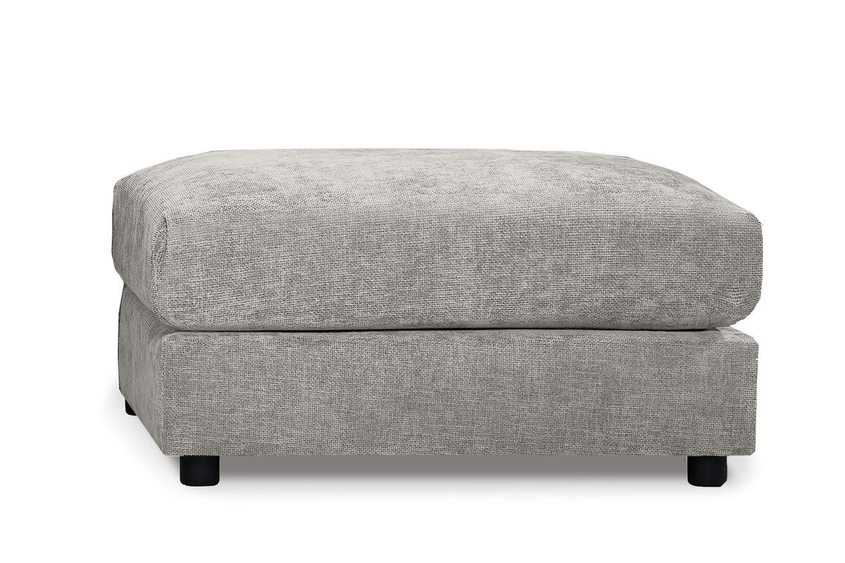 Grey Chenille Fabric Modular Ottoman MADDIE