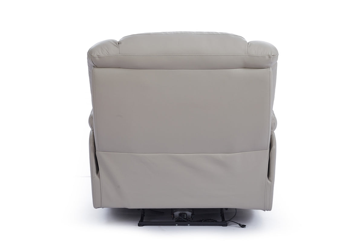 Grey Leather Electric 1 Seater Recliner Chair GIOVANNI