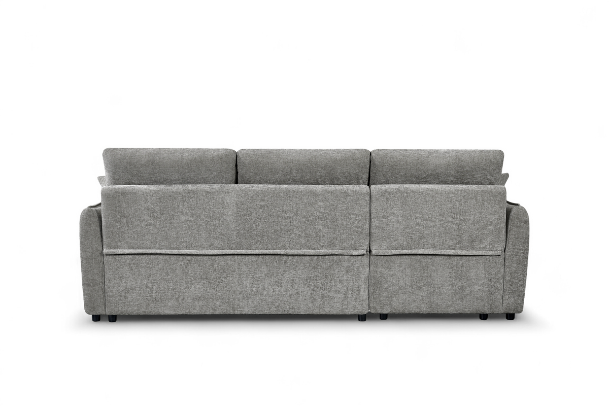 Grey Chenille Fabric 1C2 Corner Sofabed with Storage ARCHIE