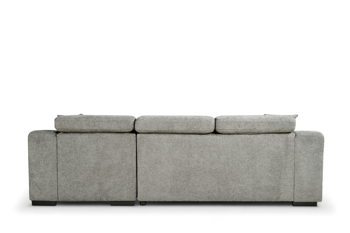 Grey Chenille Fabric 2C1 Corner Sofabed with Storage ARTHUR