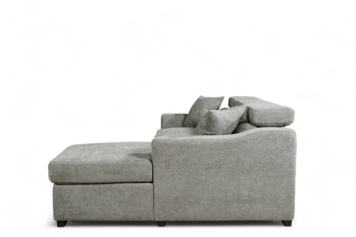 Grey Chenille Fabric 2C1 Corner Sofabed with Storage ARTHUR