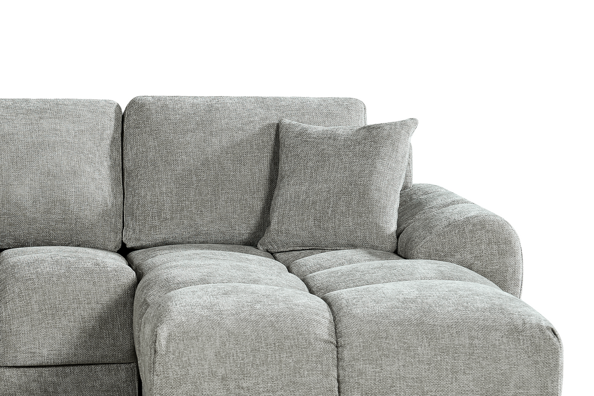 Grey Chenille Fabric 2C1 Corner Sofa JACK