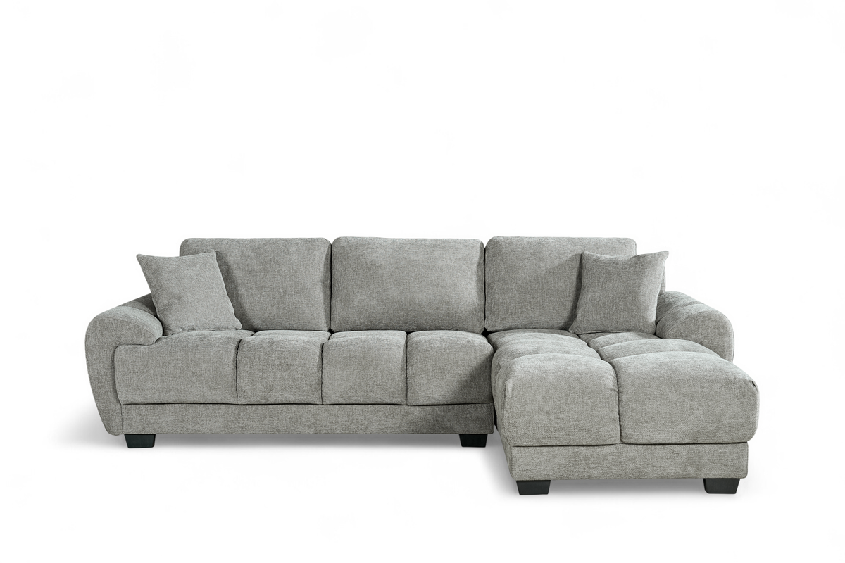 Grey Chenille Fabric 2C1 Corner Sofa JACK