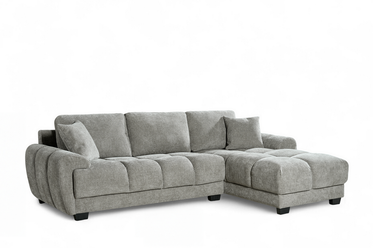 Grey Chenille Fabric 2C1 Corner Sofa JACK