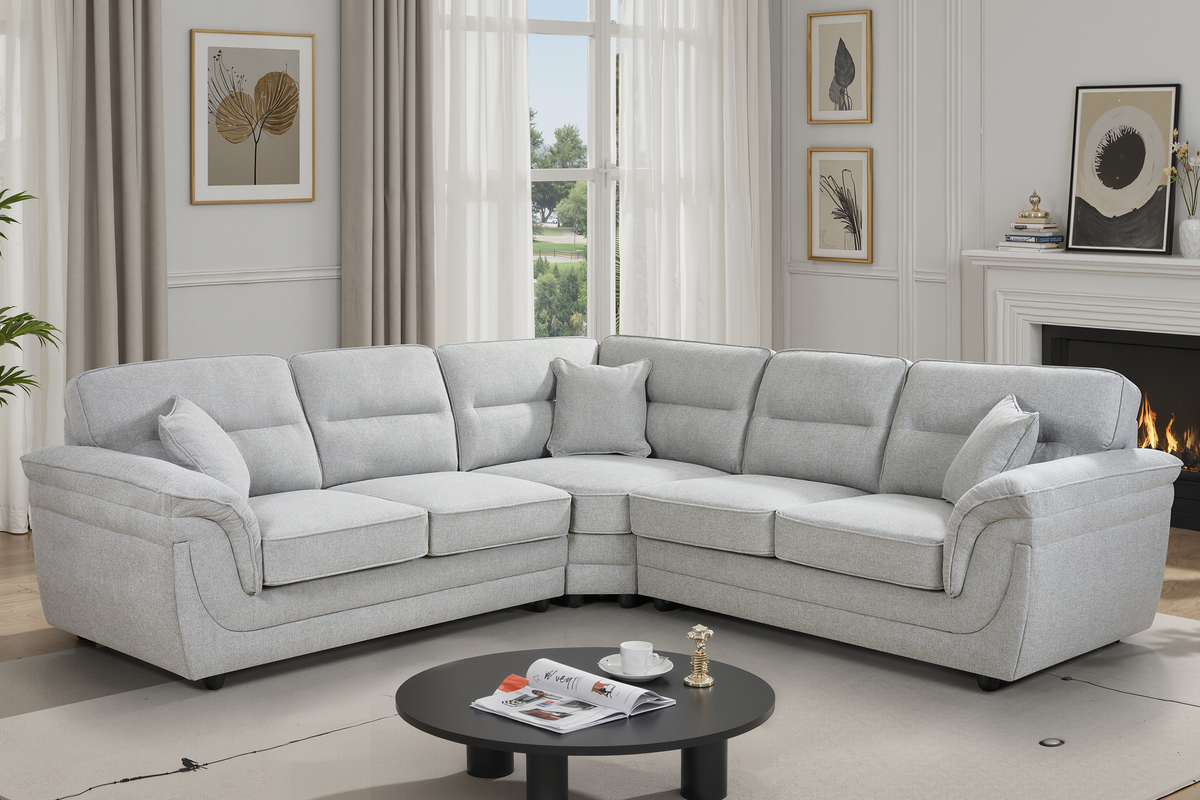 Grey Chenille 2C2 Corner Sofa ELLIOT