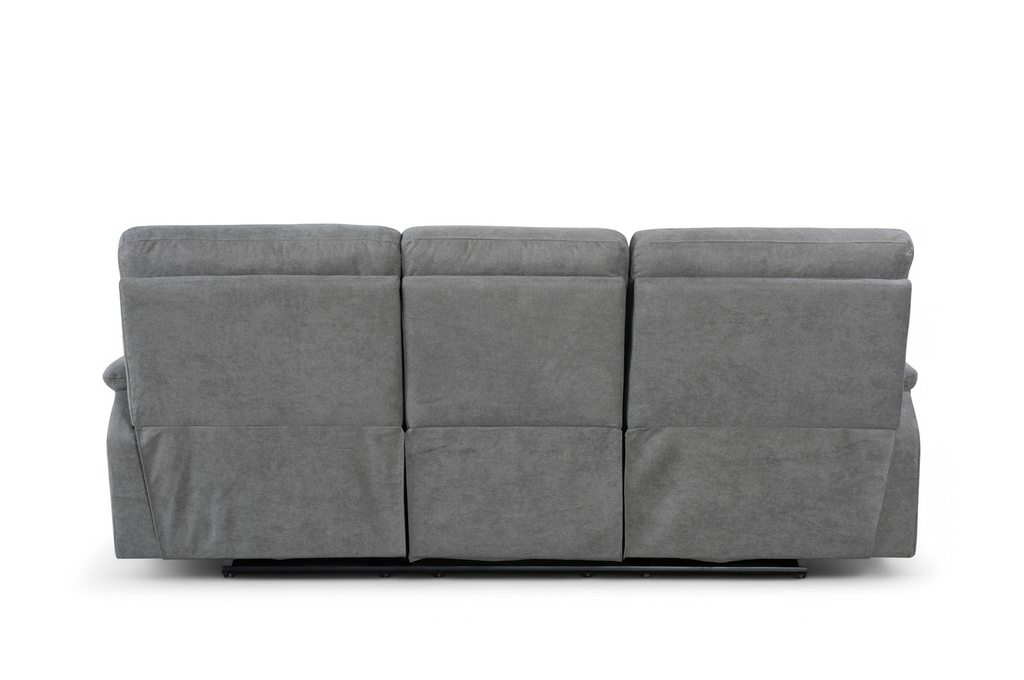 Grey Fabric Murcia 3 Seater Manual Recliner Sofa Back