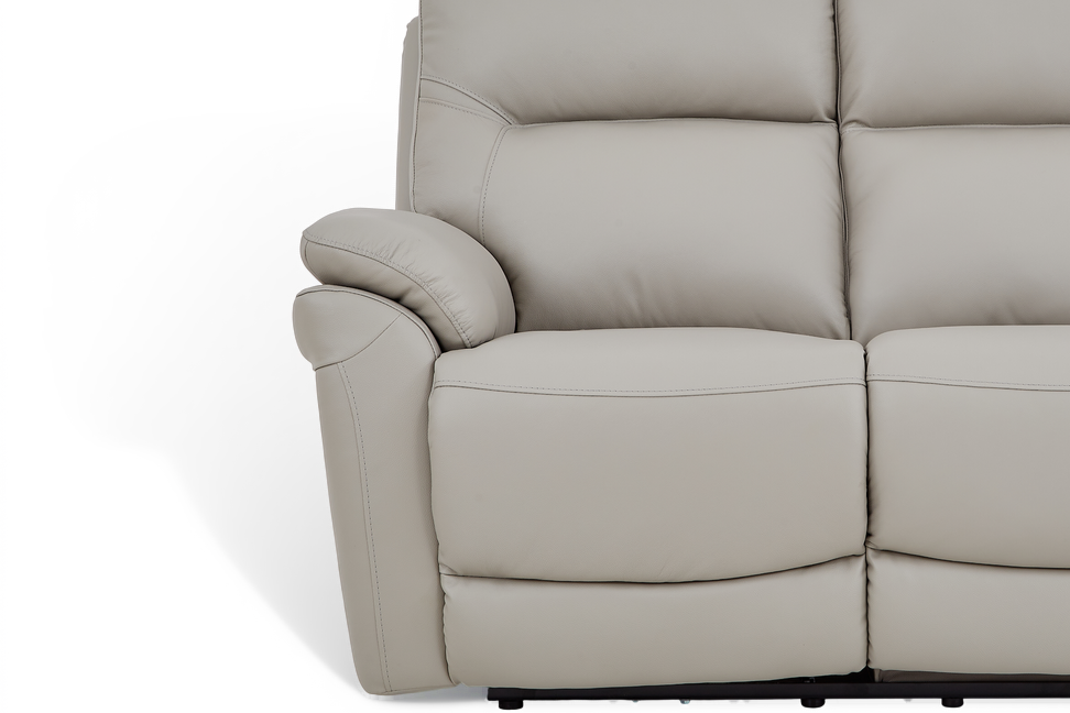 Grey Leather Electric 2 Seater Recliner Sofa CINECITTA