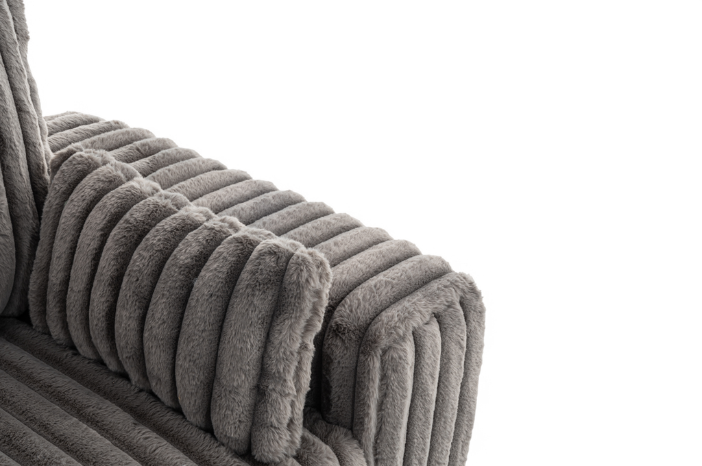 Grey Jumbo Cord 2 Seater Sofa BOLZANO Closeup