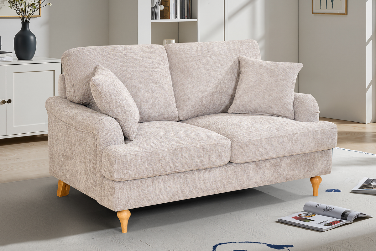 Grey Textured Chenille 2 Seater Sofa HAMILTON