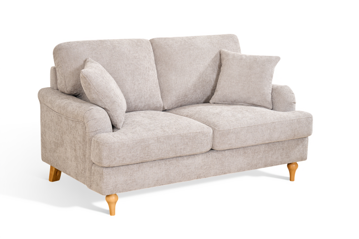Grey Textured Chenille 2 Seater Sofa HAMILTON