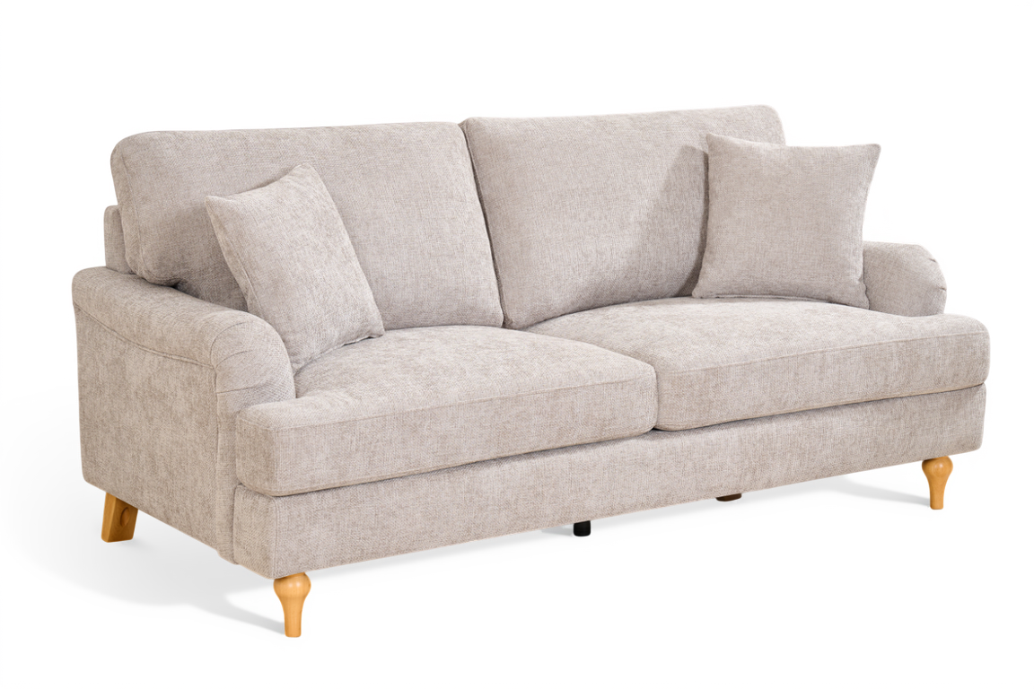 Grey Textured Chenille 3 Seater Sofa HAMILTON