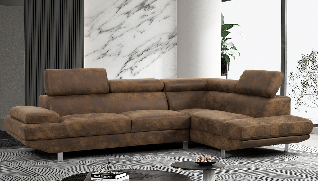 Suede leather sectional couch deals