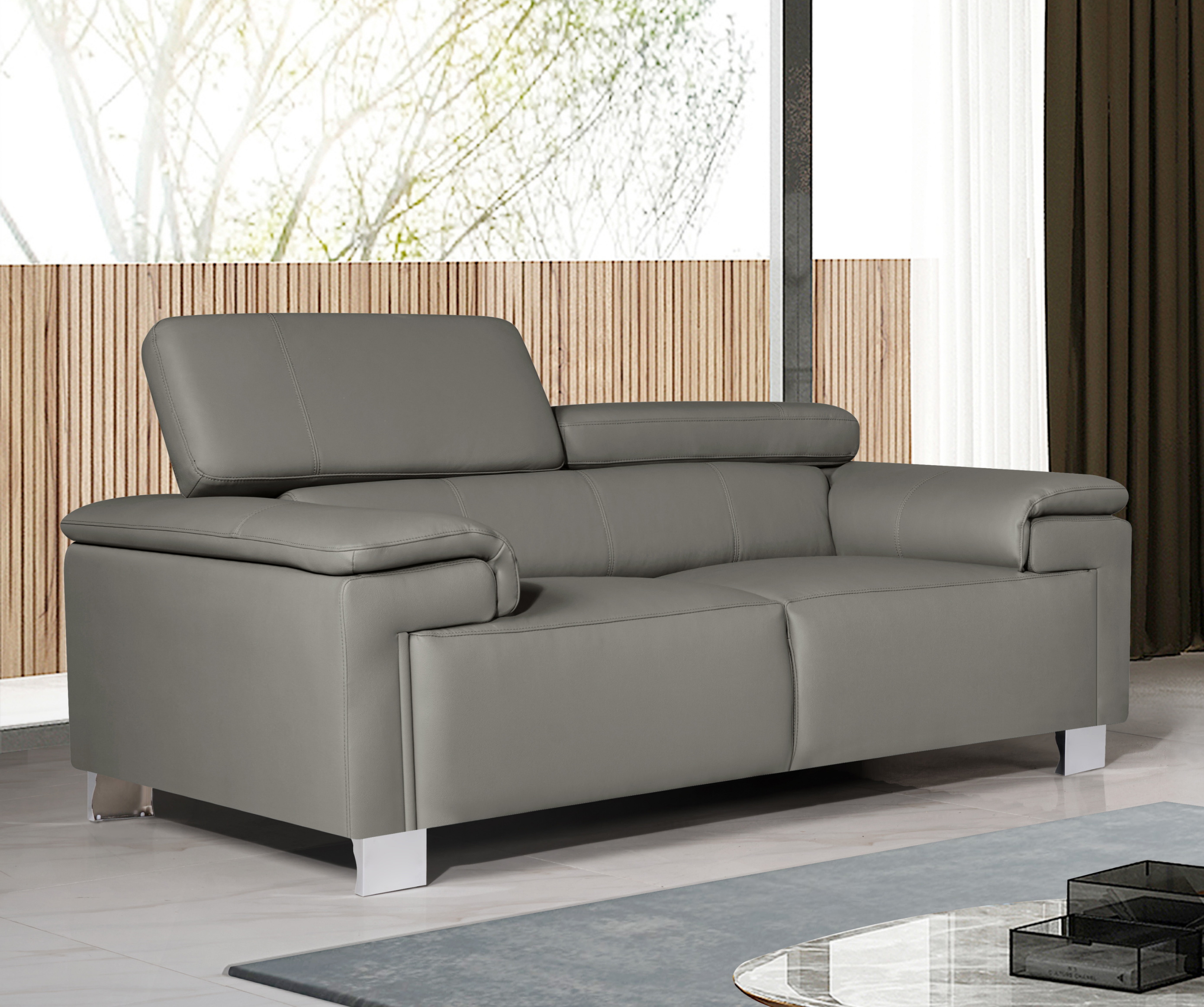 Seater Livorno Grey Leather Sofa – Lovesofas