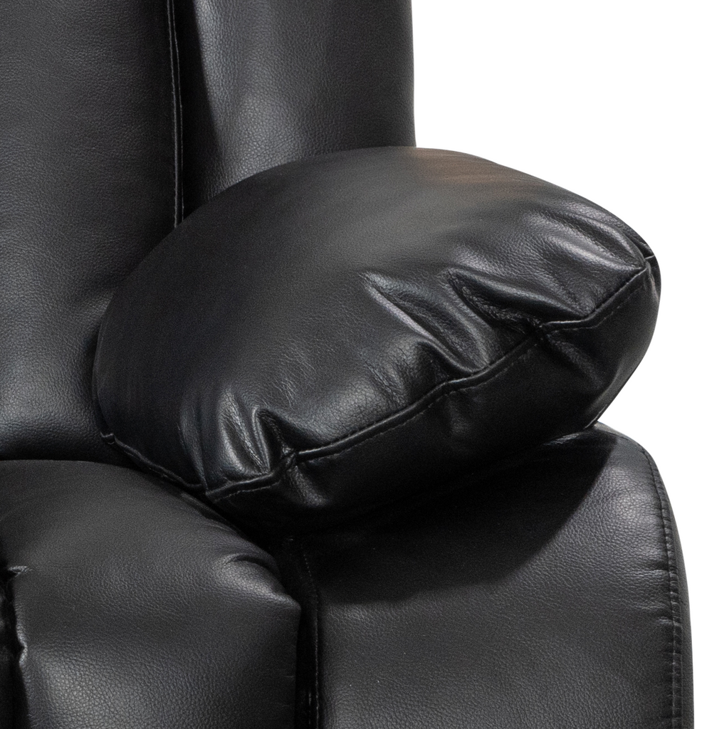 Leather Air Black Toledo 2C2 Manual Recliner Corner Sofa