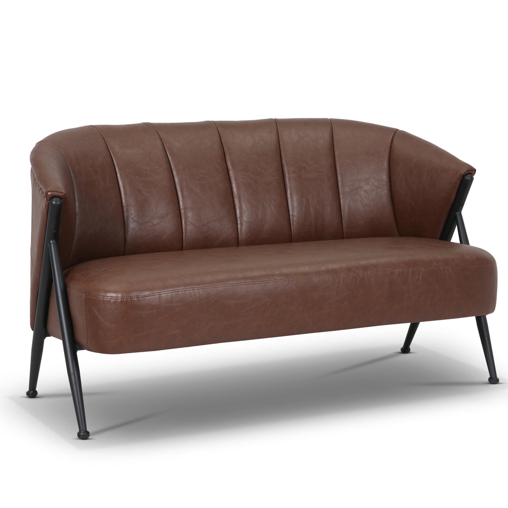 Leather Air Brown Viviana 2 Seat Accent Chair