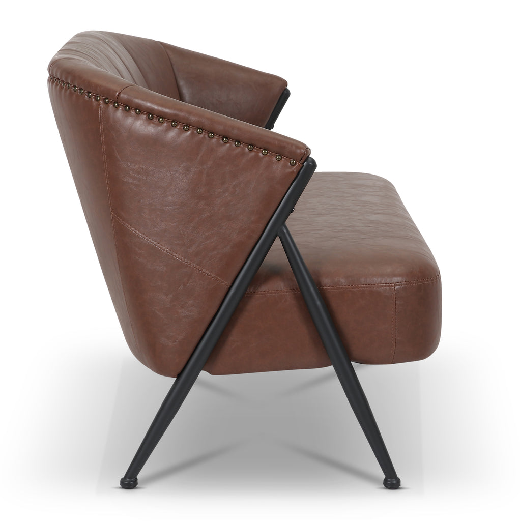 Leather Air Brown Viviana 2 Seat Accent Chair