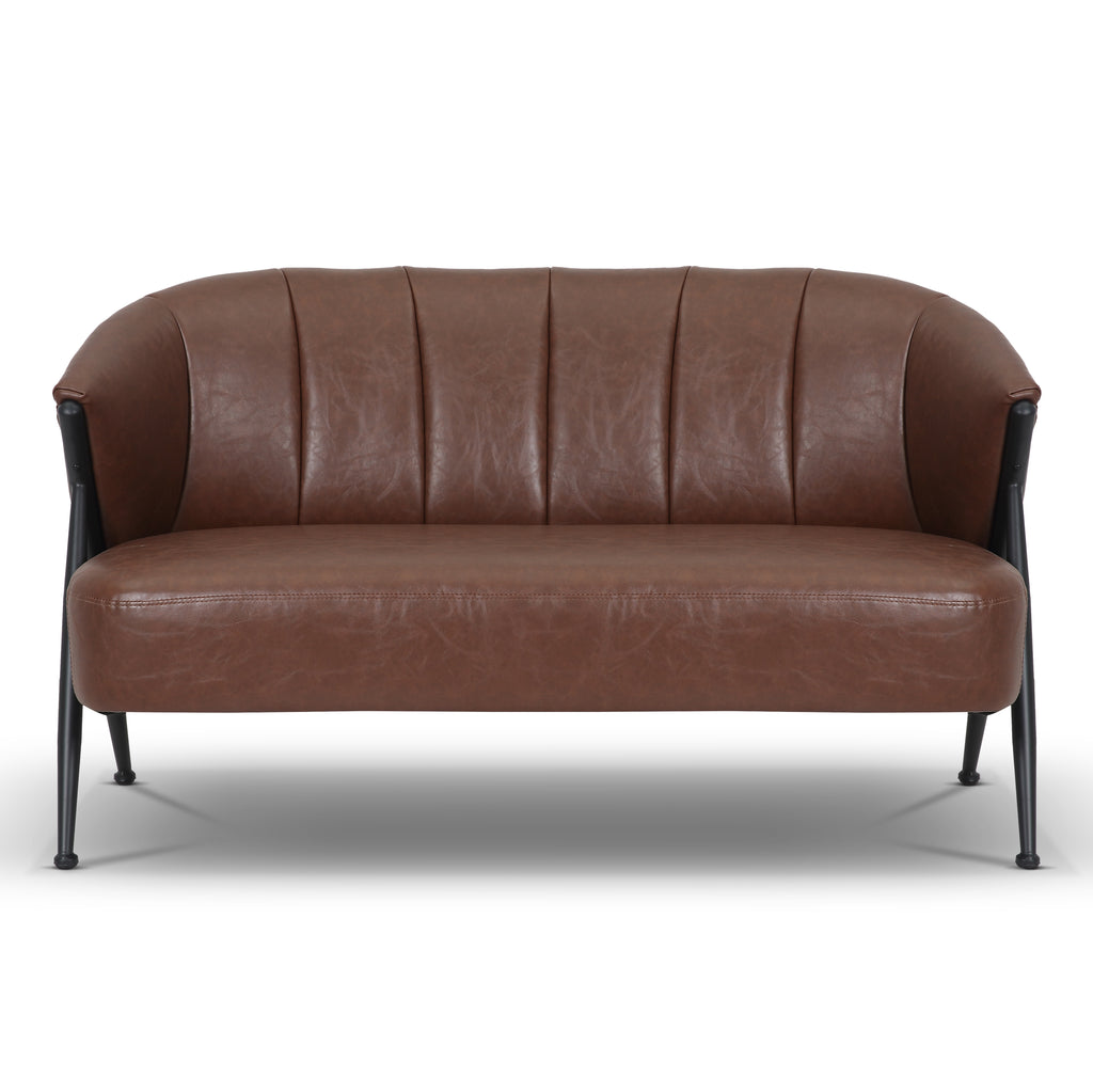 Leather Air Brown Viviana 2 Seat Accent Chair