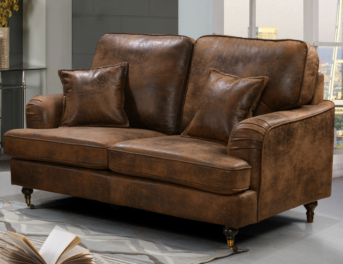 Seater Astbury Bella Brown Faux Suede Sofa – Lovesofas