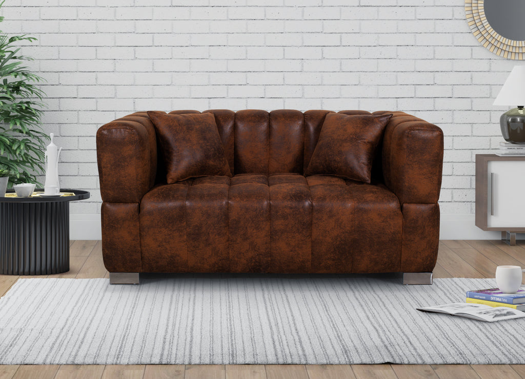 Leather Air Suede Brown 2 Seater Rochford Sofa