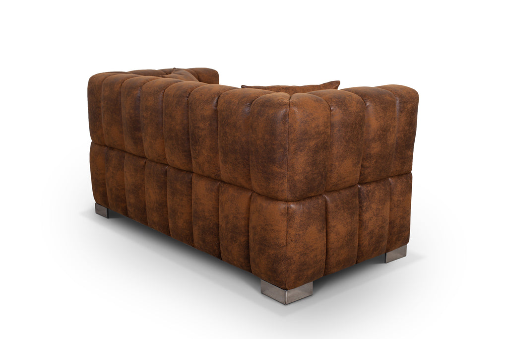 Leather Air Suede Brown 2 Seater Rochford Sofa