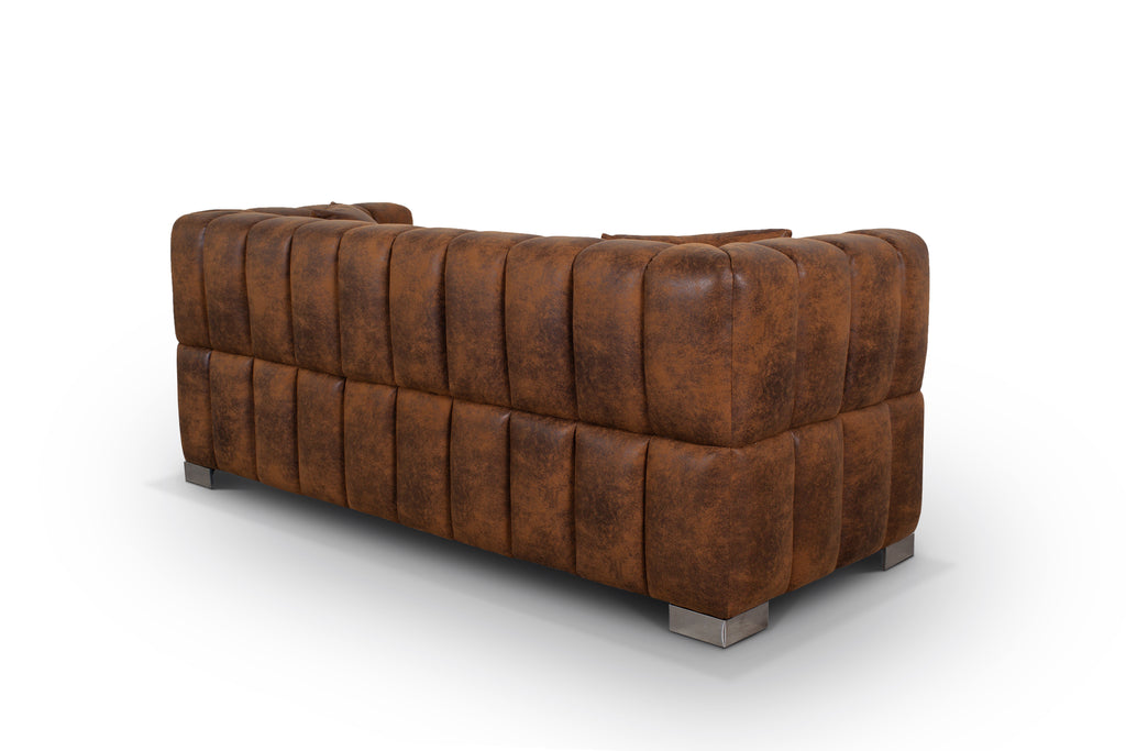 Leather Air Suede Brown 3 Seater Rochford Sofa