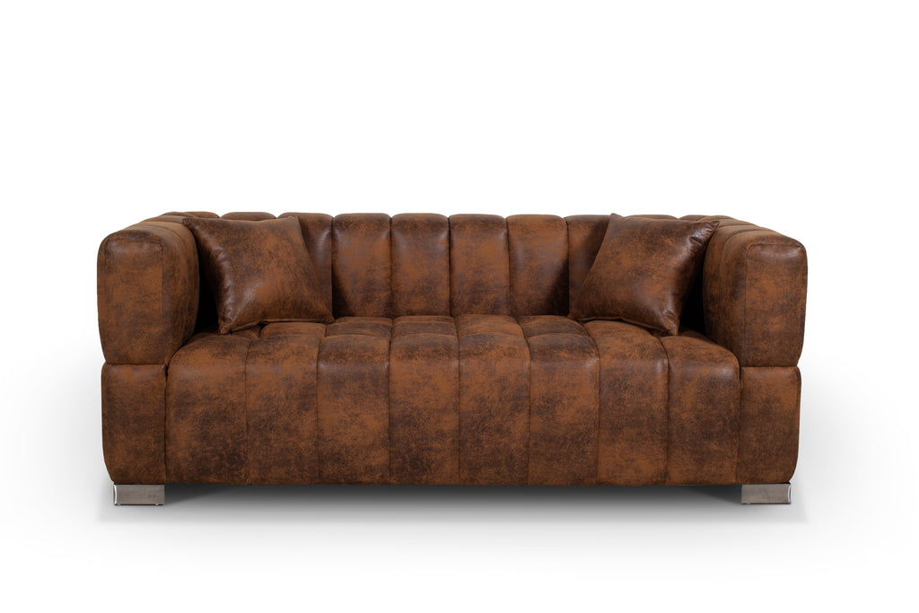 Leather Air Suede Brown 3 + 2 Seater Rochford Sofa Set