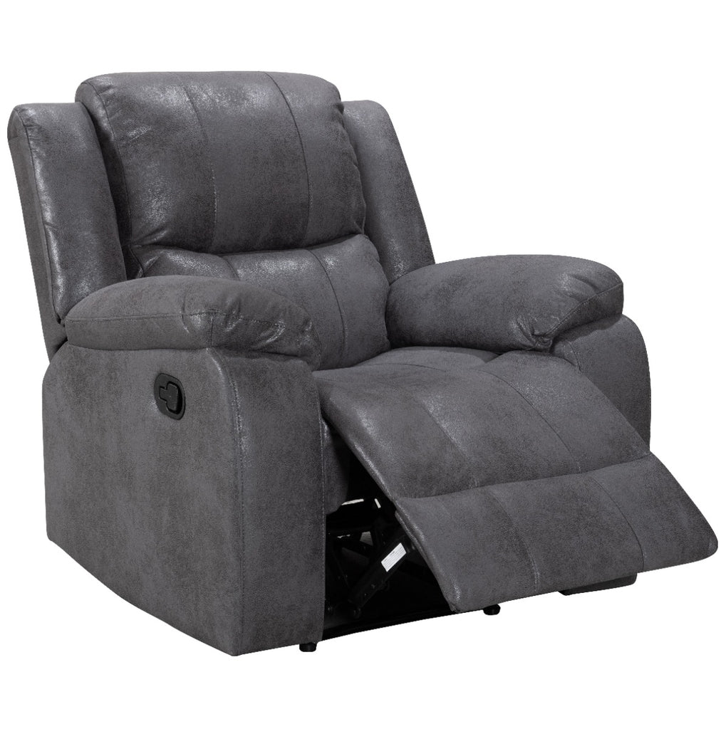 Leather Air Suede Grey Naples Manual Recliner Chair