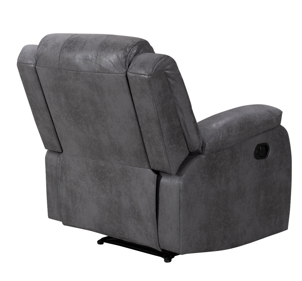 Leather Air Suede Grey Naples Manual Recliner Chair