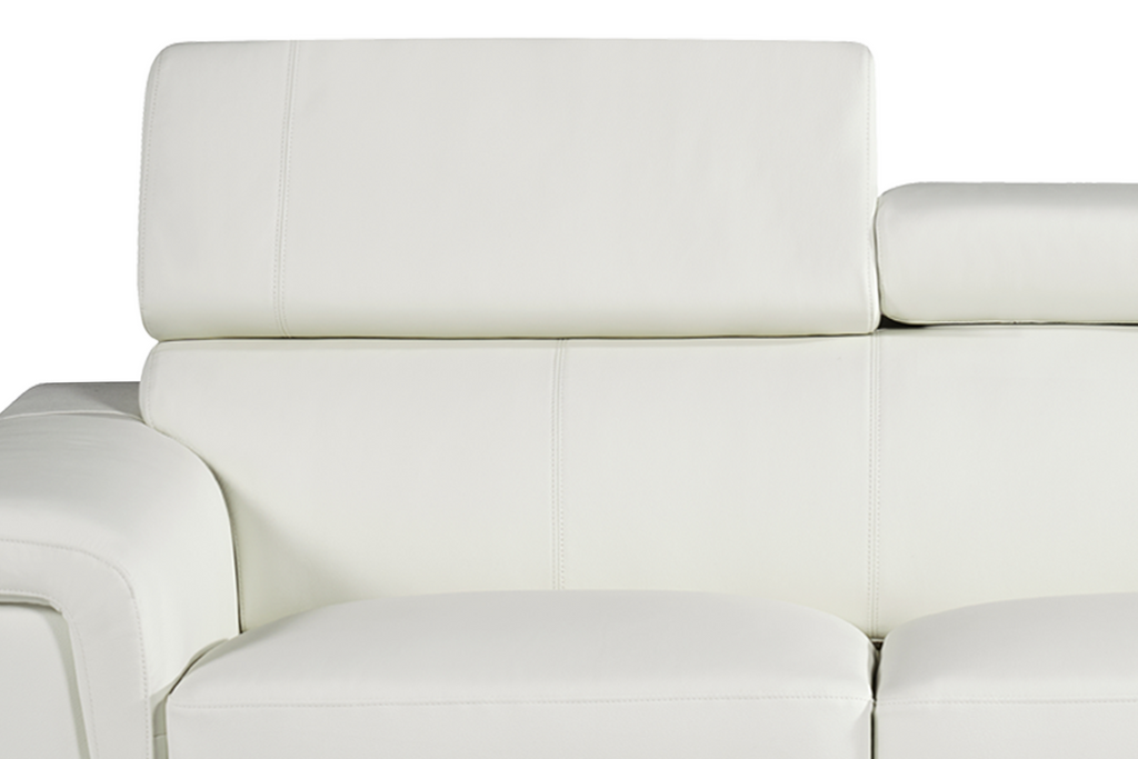 Genuine Leather White 3 Seater Sofa PORTLAND Closeup