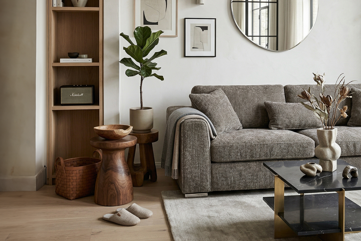 Woven Chenille Grey 3 Seater Sofa LOGAN
