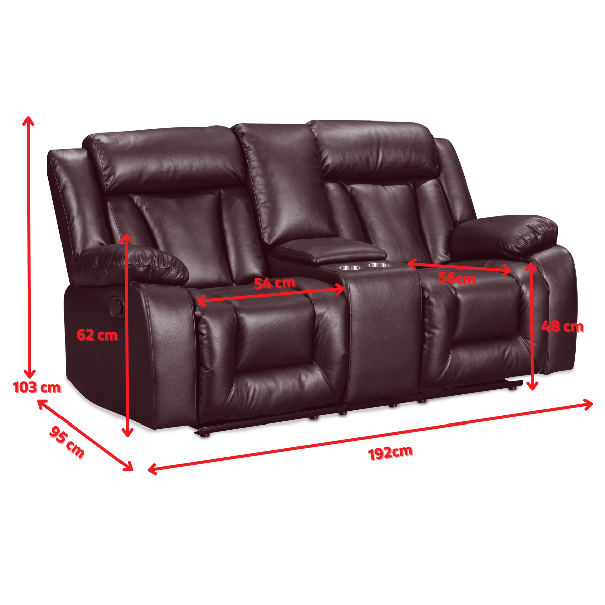 Leather Air Black 3 2 Seater Milan Manual Recliner Sofa Set with