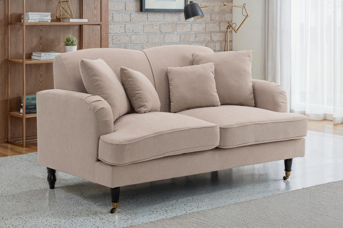 Fabric Beige 2 Seater Sofa ASHTON