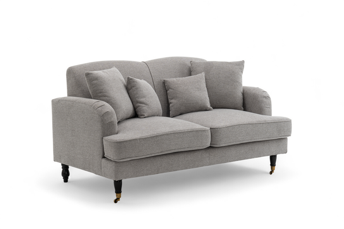 Fabric Light Grey 2 Seater Sofa ASHTON