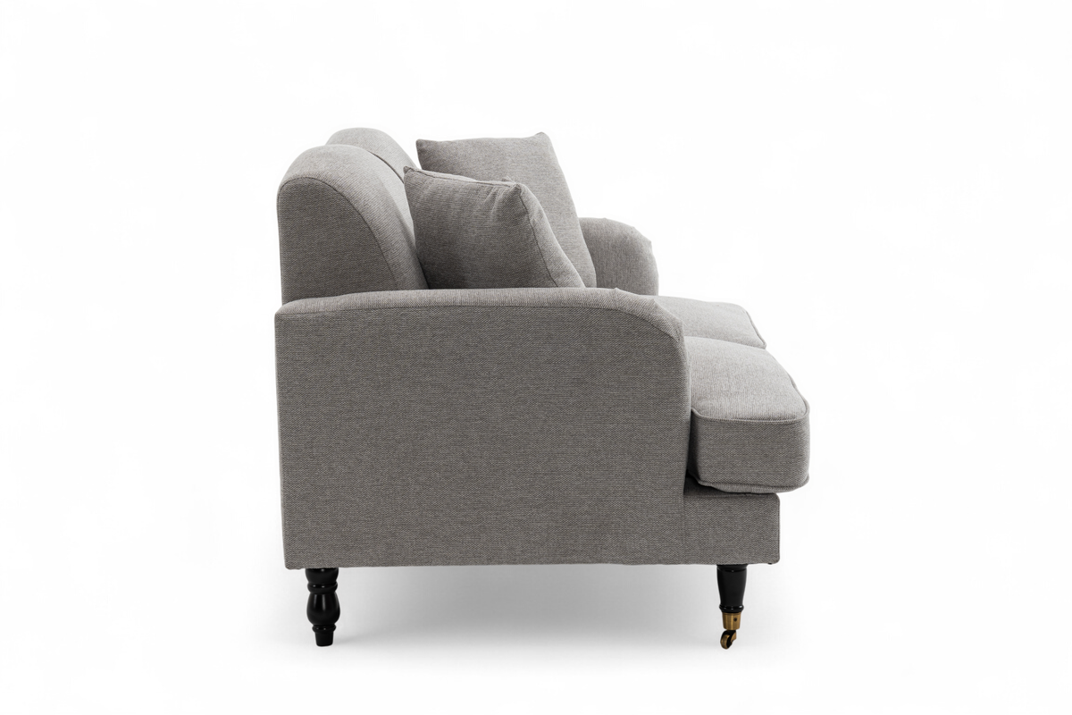 Fabric Light Grey 2 Seater Sofa ASHTON