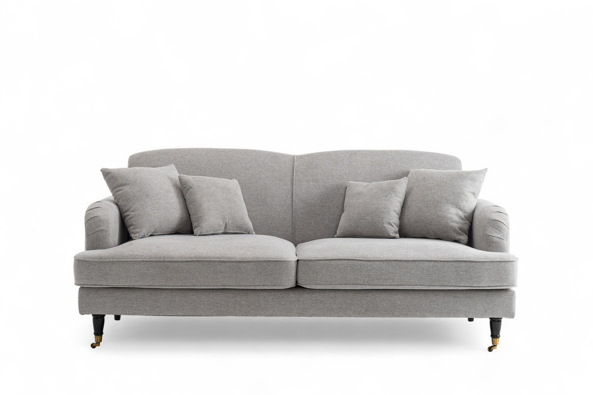 Fabric Light Grey 3 Seater Sofa ASHTON