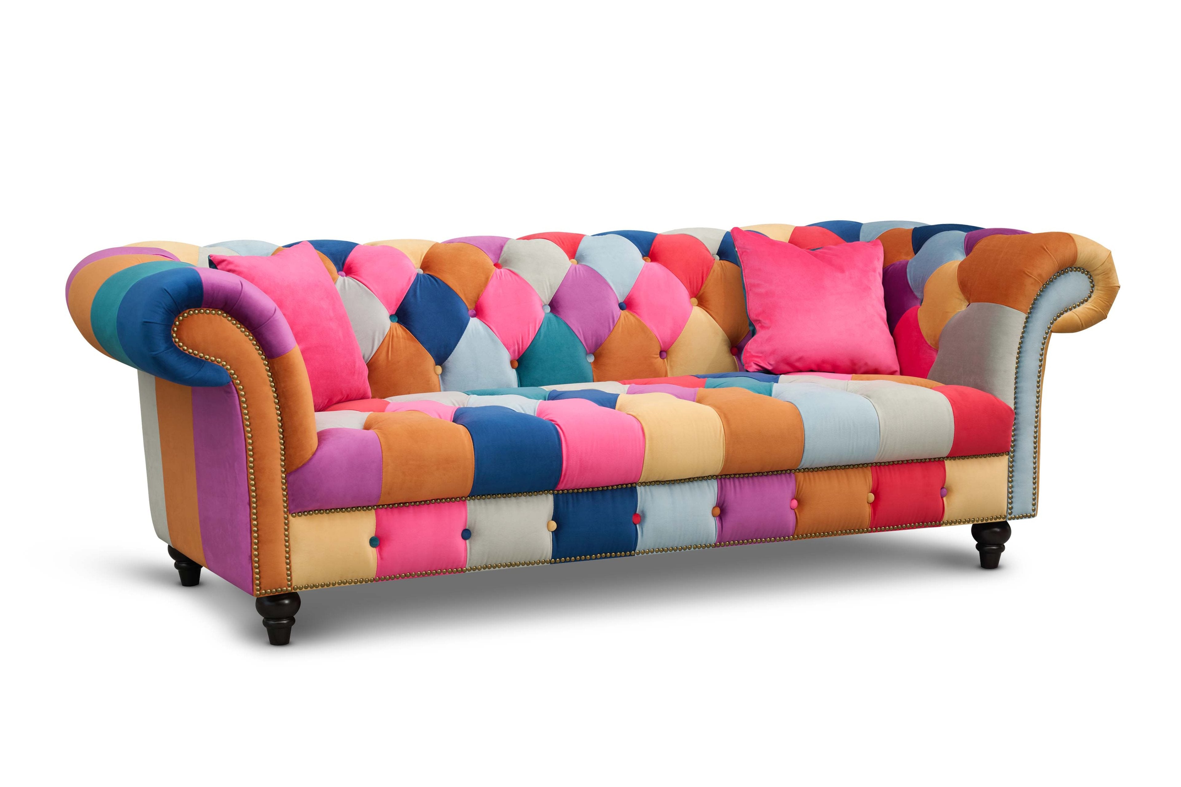Home › Sofas › Patchwork Sofas › Multicoloured Velvet Patchwork 3 + 2 ...