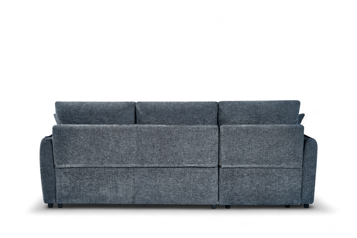 Pale Blue Chenille Fabric 1C2 Corner Sofabed with Storage ARCHIE
